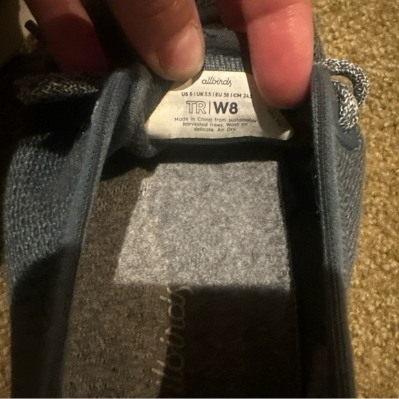 Allbirds Tree Runners Wool Shoes Woman’s Size 8 Lace Up Blue - Picture 5 of 7